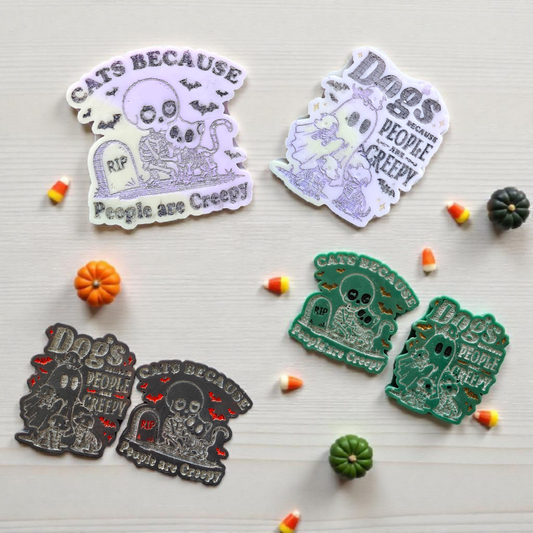 Pet Lover Skeleton Wax Melts – Cats & Dogs Because People Are Creepy | Funny Halloween Wax Melts | Creepy Cute Decor