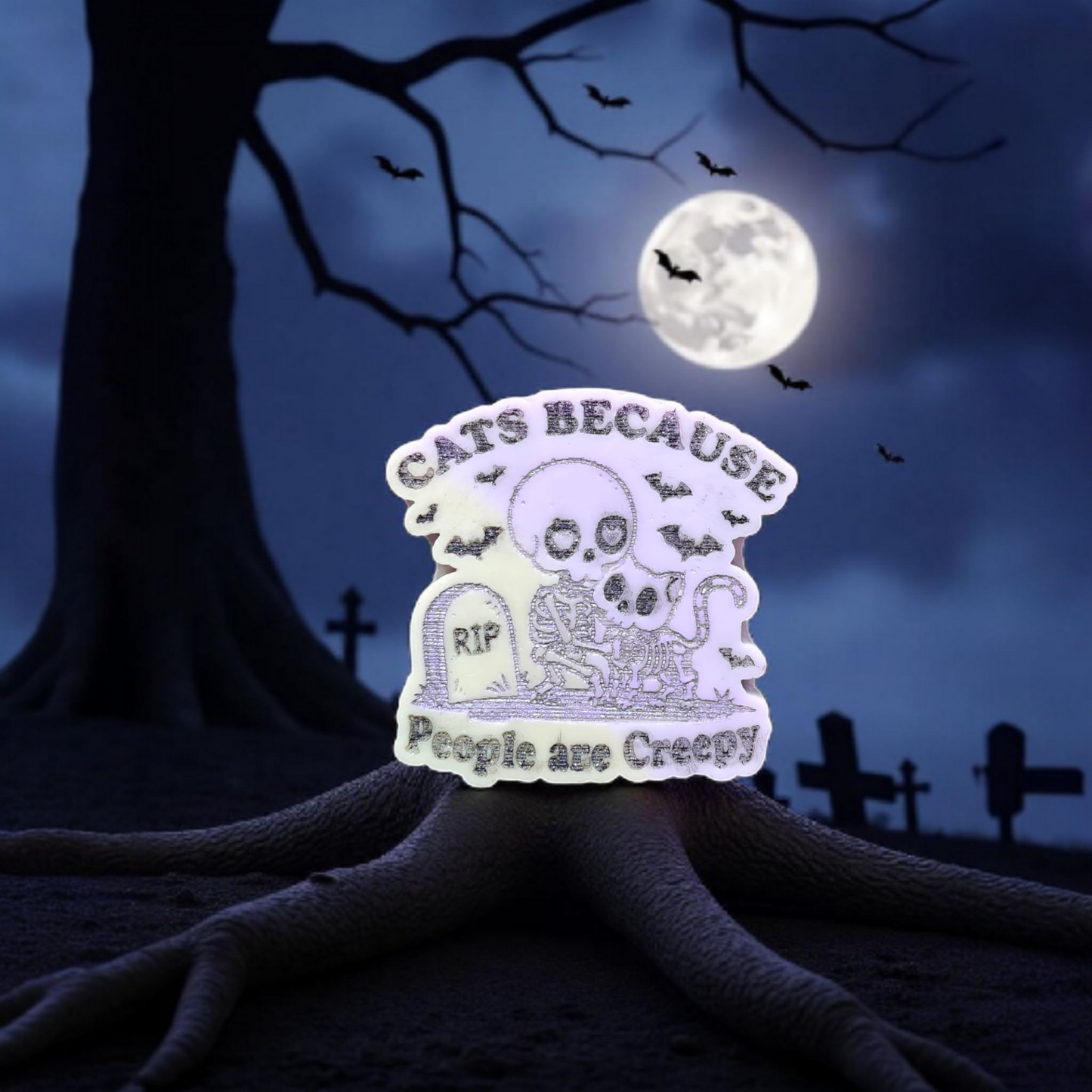 Pet Lover Skeleton Wax Melts – Cats & Dogs Because People Are Creepy | Funny Halloween Wax Melts | Creepy Cute Decor