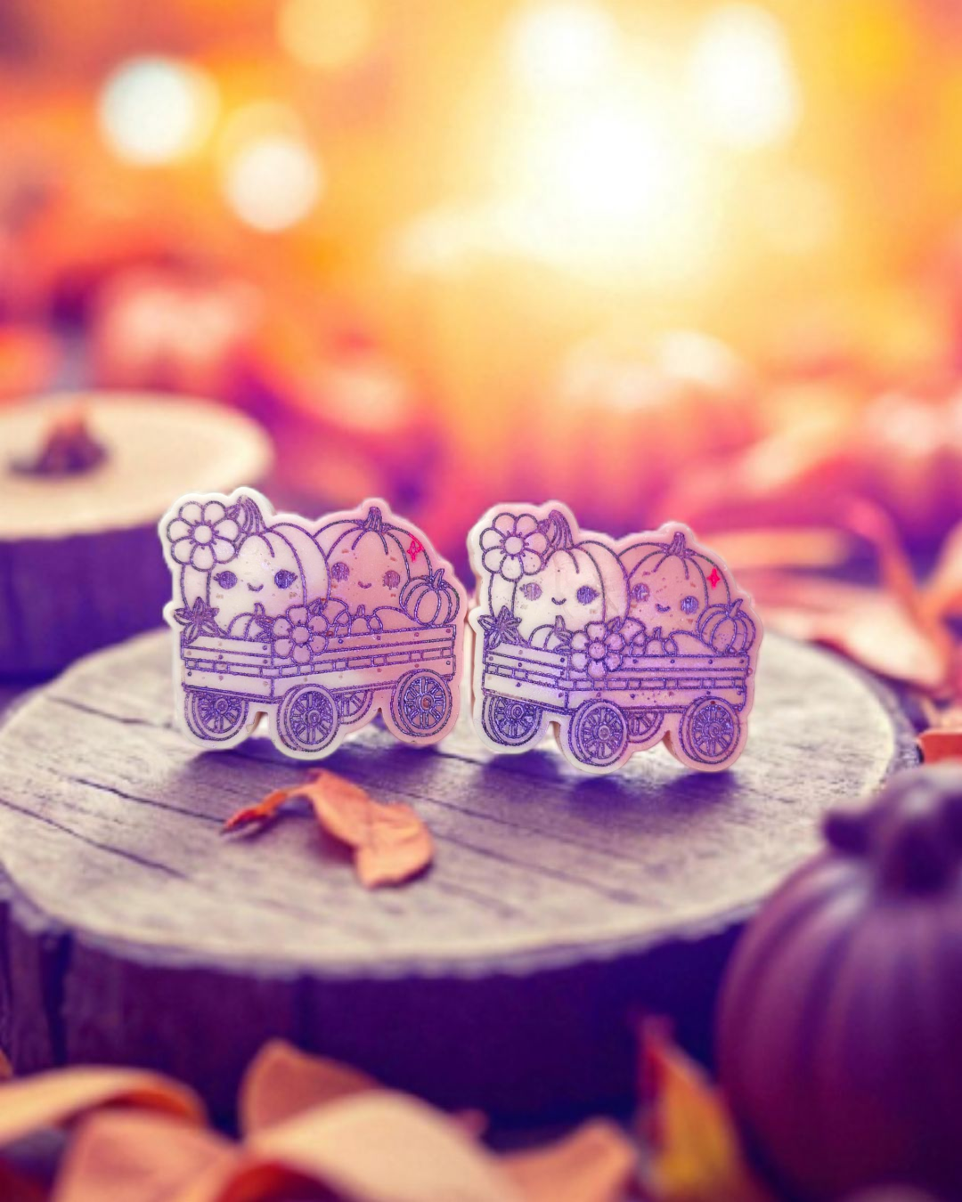 Whimsical Ghost Wax Melts – Ghosts with Cats & Pumpkin Flower Carts | Cute Cozy Halloween Wax Melts
