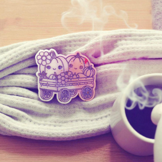 Whimsical Ghost Wax Melts – Ghosts with Cats & Pumpkin Flower Carts | Cute Cozy Halloween Wax Melts